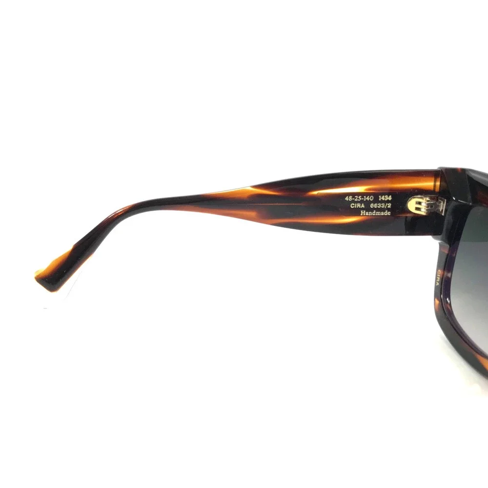 Gigi Studios Sunglasses CIRA 6633/2 Striped Brown Frame w/ Gradient Green Lenses